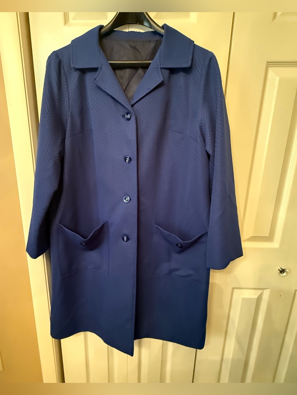 Classic Women's Blue Long Coat